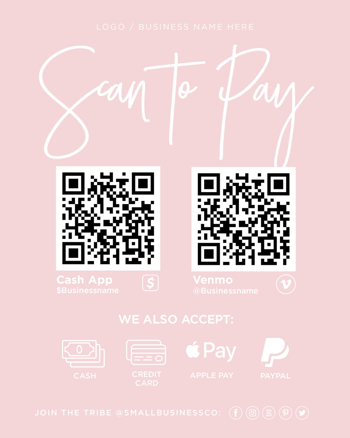 payment-sign-template-scan-to-pay-sign-scan-to-pay-template-etsy