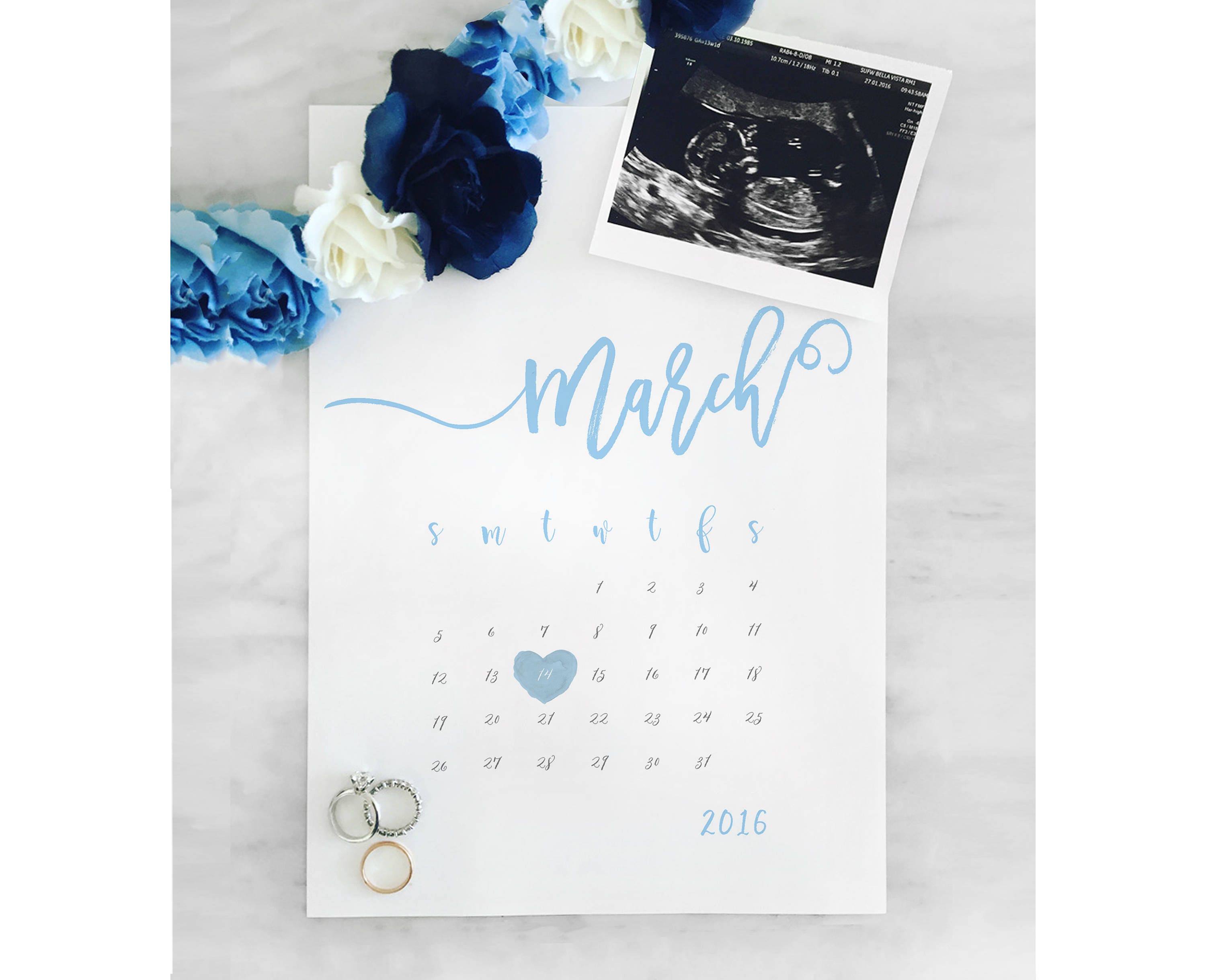 Pregnancy Announcement Pregnancy Announcement Calendar Etsy