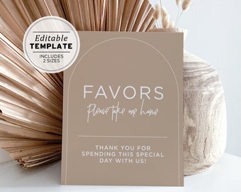 Nue Arch Favor Sign Edit and Print | EDITABLE TEMPLATE #038