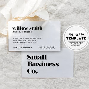 Minimalist Business Card Printable Template #055 #043 Mr White