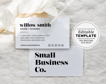 Minimalist Business Card Printable Template #055 #043 Mr White