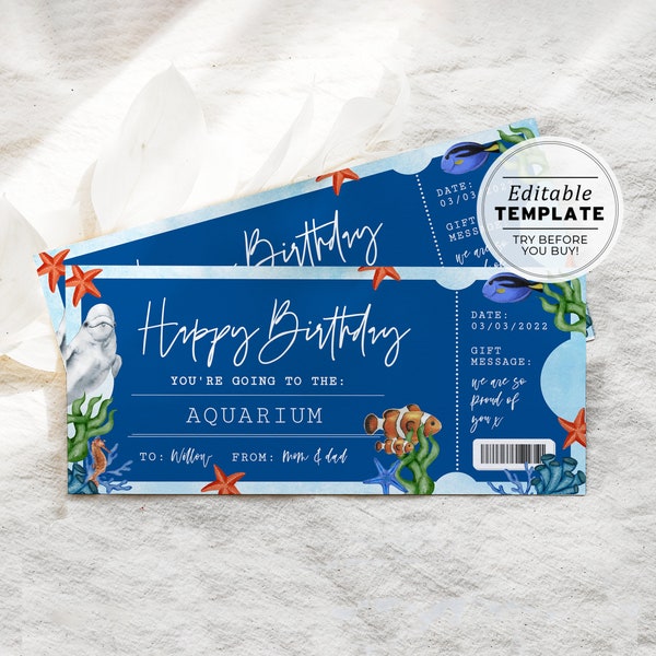 Aquarium Birthday Etsy
