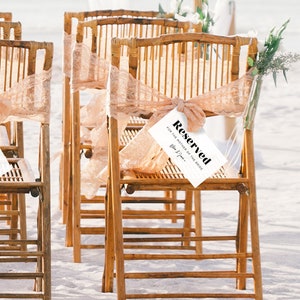 Mr White Minimalist Reserved Seating Wedding Ceremony Sign, Printable, EDITABLE TEMPLATE #001