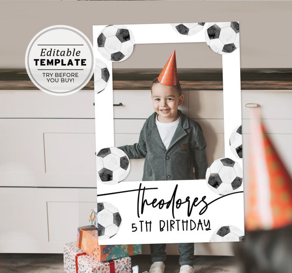 Soccer Theme Kids Photo Frame Prop Frame Printable Photo - Etsy