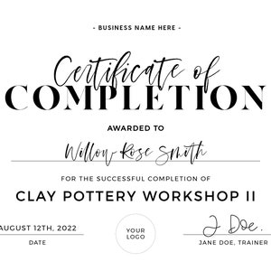 Minimalist Certificate of Completion, Certificate of Appreciation Printable EDITABLE TEMPLATE 055 043 image 8