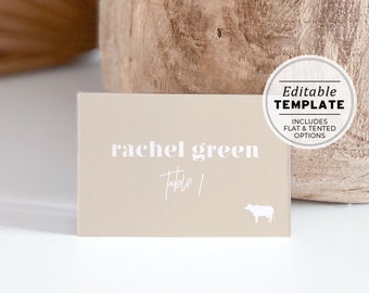 Scandi Minimalist Place Cards, Escort Cards | PRINTABLE EDITABLE TEMPLATE #047