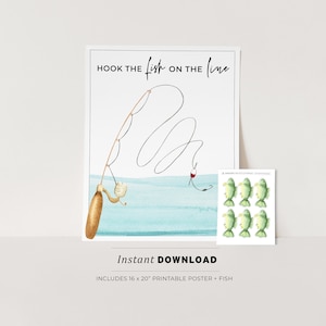 Fishing Kids Party Game Printable Poster, Birthday Party Game, INSTANT DOWNLOAD
