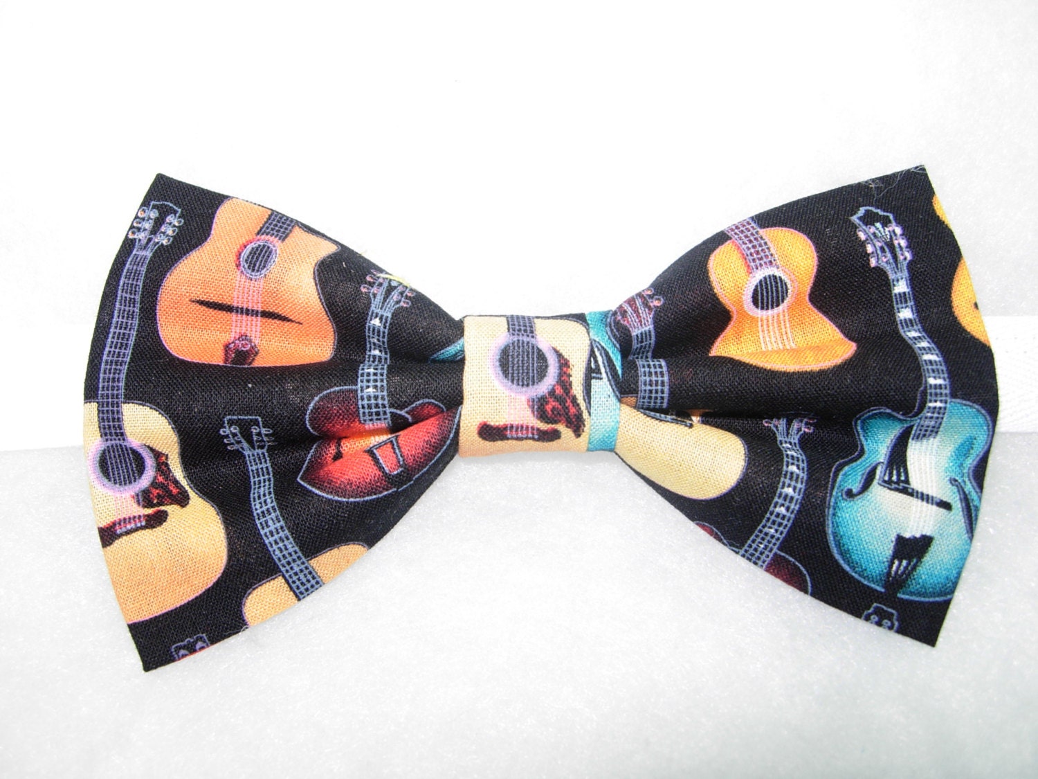 Guitar Player Bow Tie Acoustic Guitars on Black Music bow Etsy