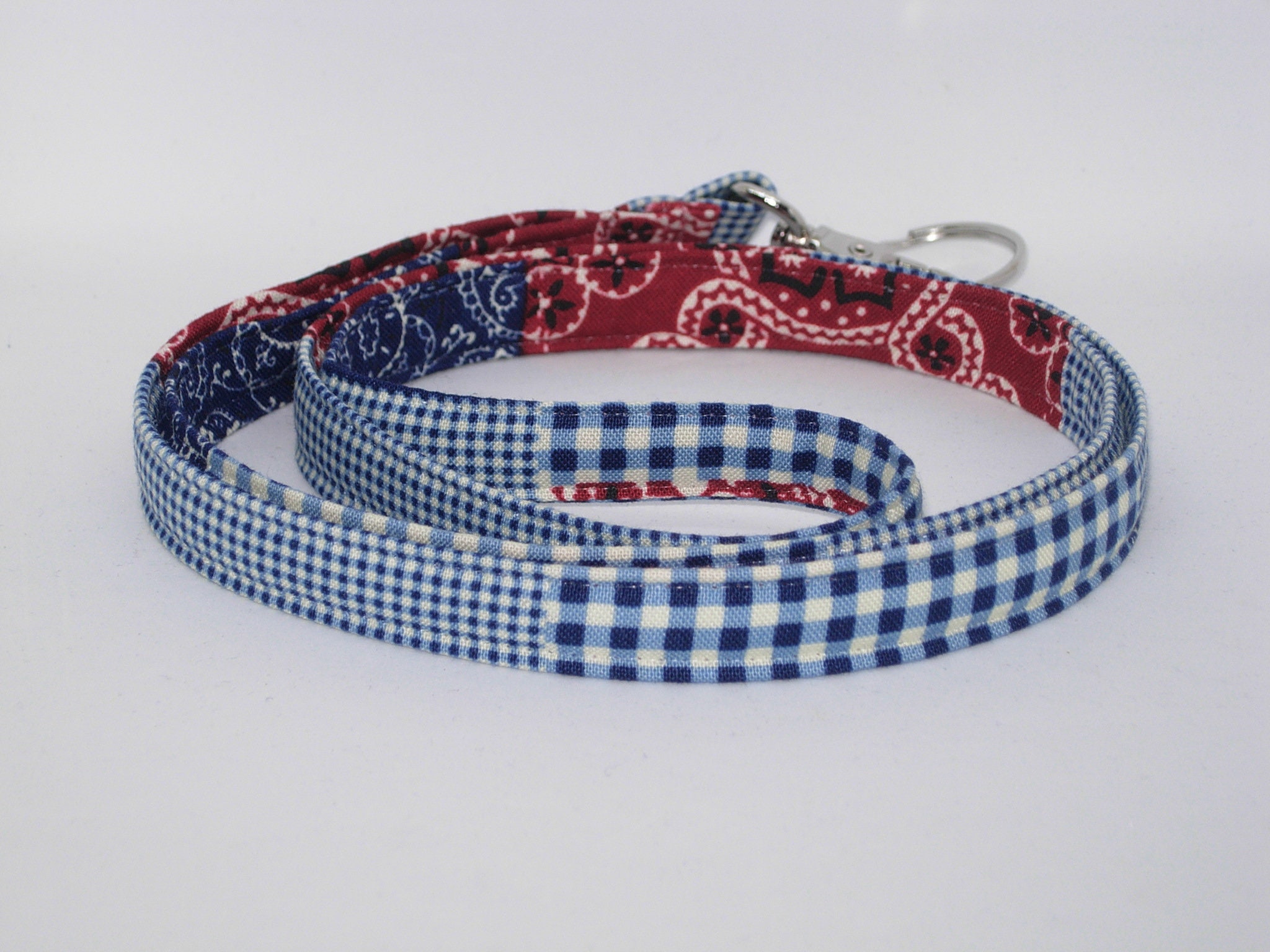 Bandana Lanyard Red & Blue Bandana Country Western Lanyard Etsy