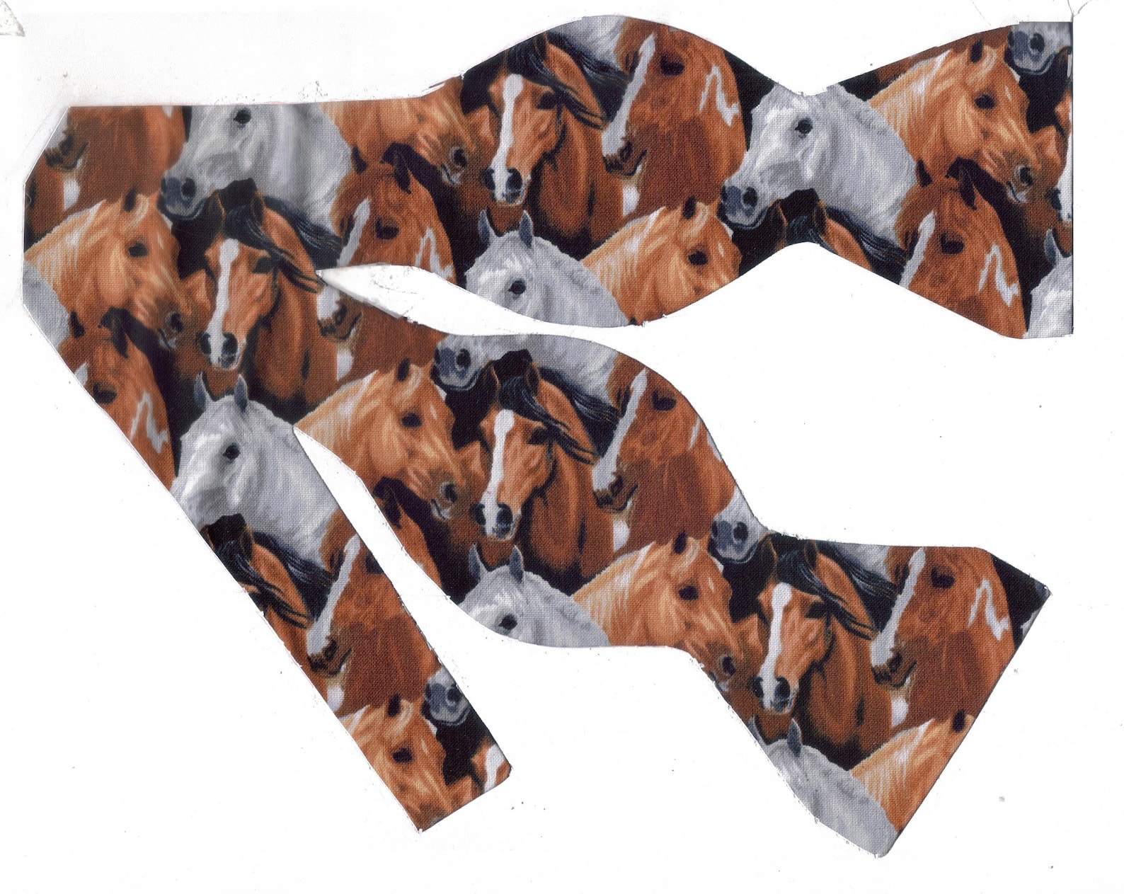 Horse Bow tie Brown & White Horses Self-tie or Pre-tied Bow | Etsy
