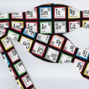 Periodic Table Bow tie, Self-tie or Pre-tied, School Bow tie, Geek Gift, Science & Chemistry, Bow ties for Men, Boys bow tie, Girls Hair Bow