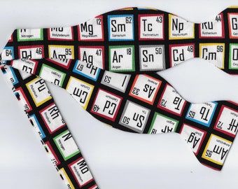 Periodic Table Bow tie, Self-tie or Pre-tied, School Bow tie, Geek Gift, Science & Chemistry, Bow ties for Men, Boys bow tie, Girls Hair Bow