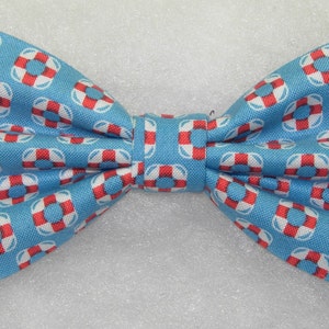 Cruise Bow tie, Mini Life Preservers on Blue, Pre-tied Bow Tie, Nautical Wedding bow ties, Bow ties for Men, Boys Bow tie, Girls Hair Bow