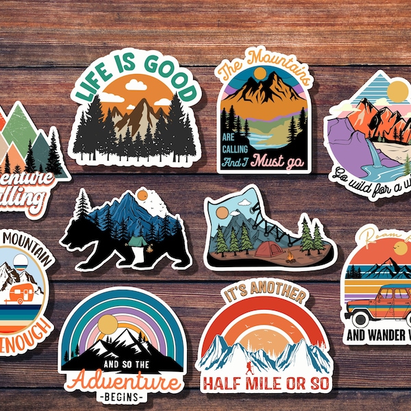 Hiking Stickers Etsy