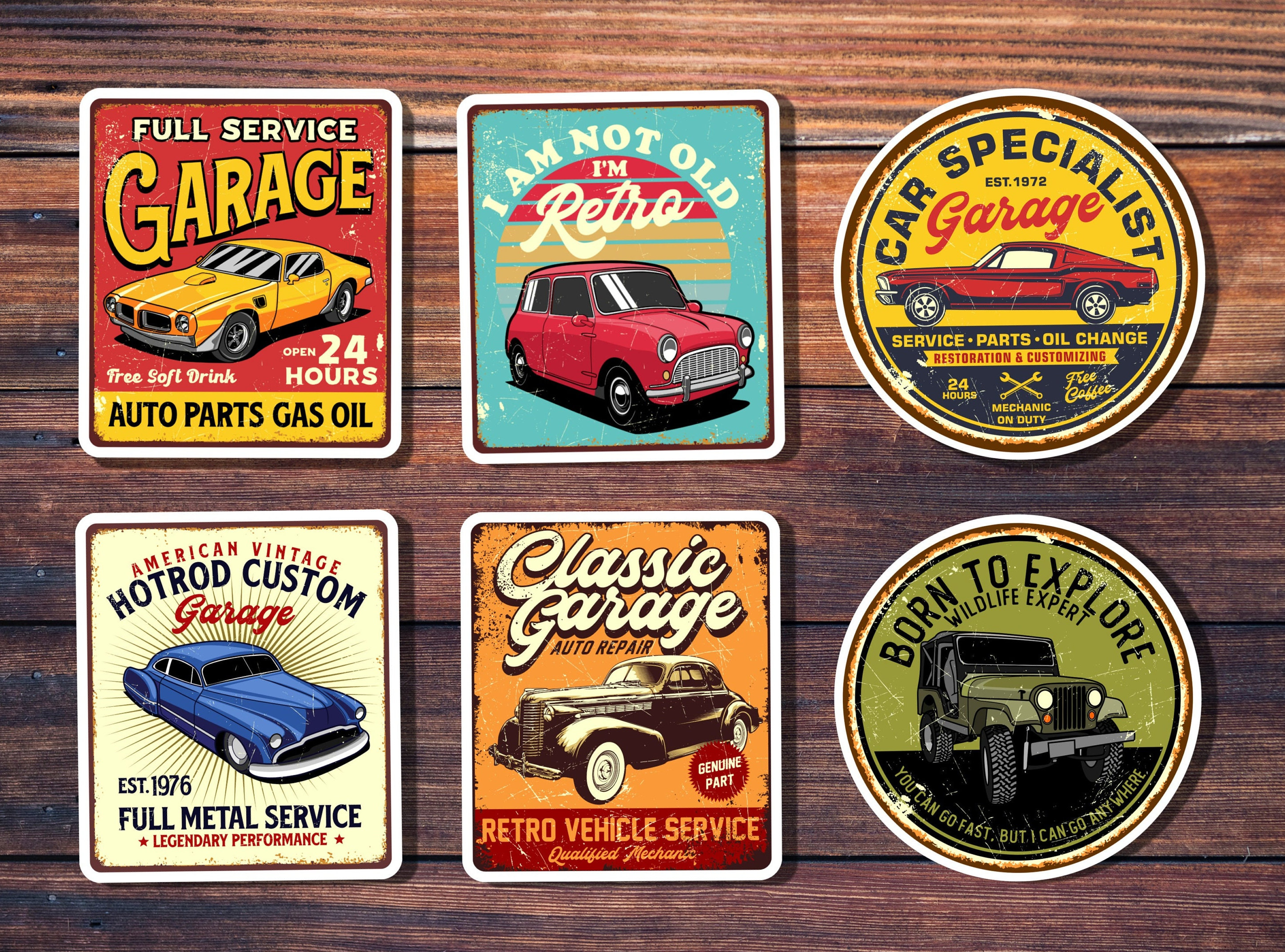 10/30/50/100pcs Hotrod Adesivi Per Auto Vintage Per Laptop Casco Moto Scrapbooking Cool Graffi Sticker Kid Decalcomanie Packs - Foto 10