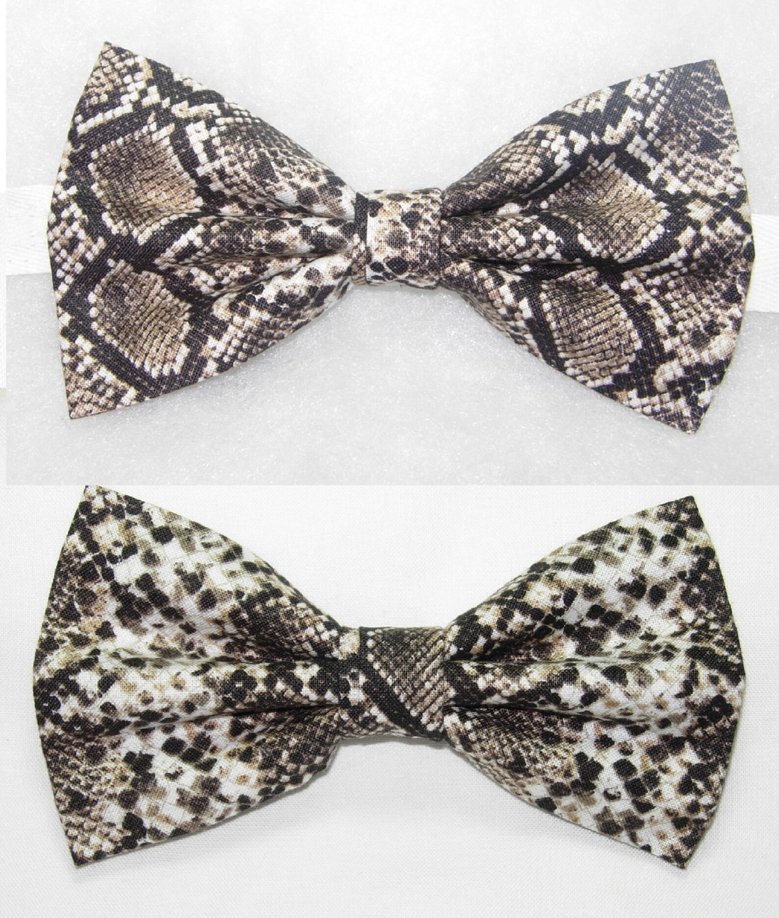 Snake Skin Bow Tie Taupe & Gray Snake Print Selftie Etsy