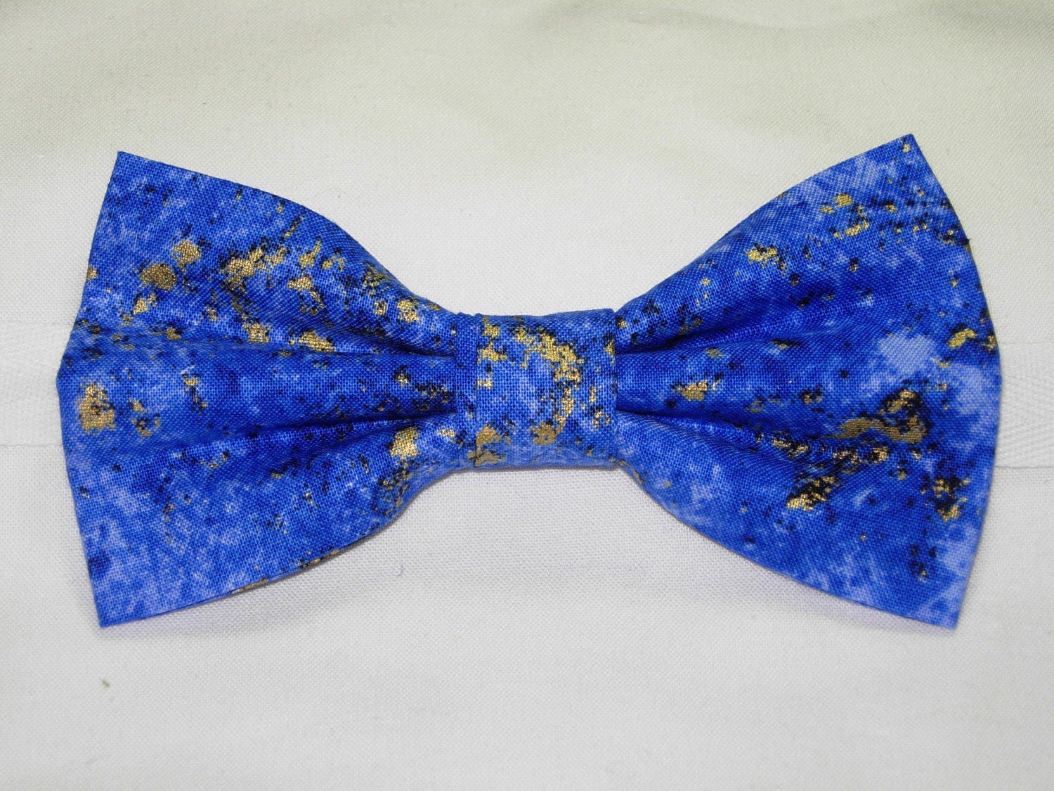 cobalt blue bow tie and suspenders