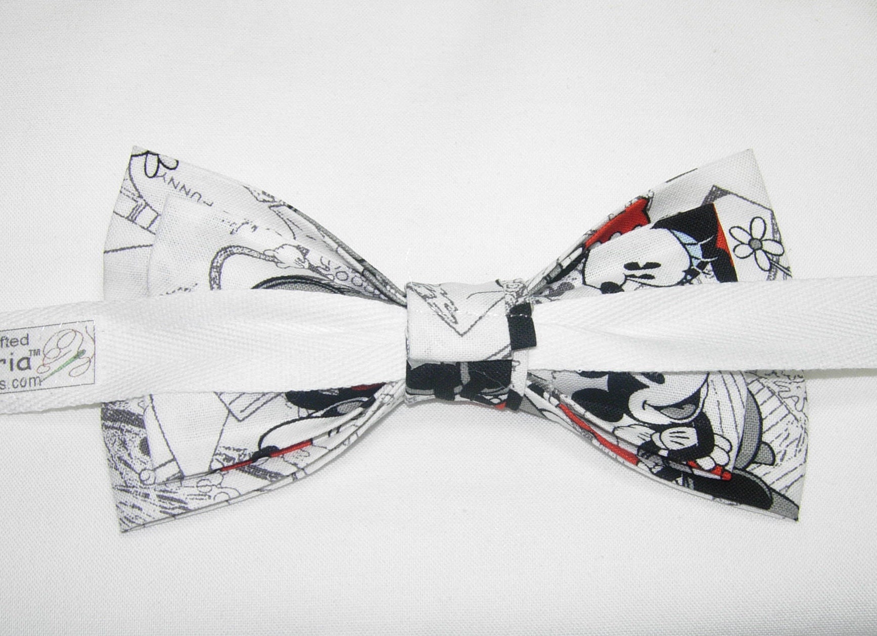 Mickey Mouse Bow Tie Mickey Mouse on White Vintage Disney - Etsy