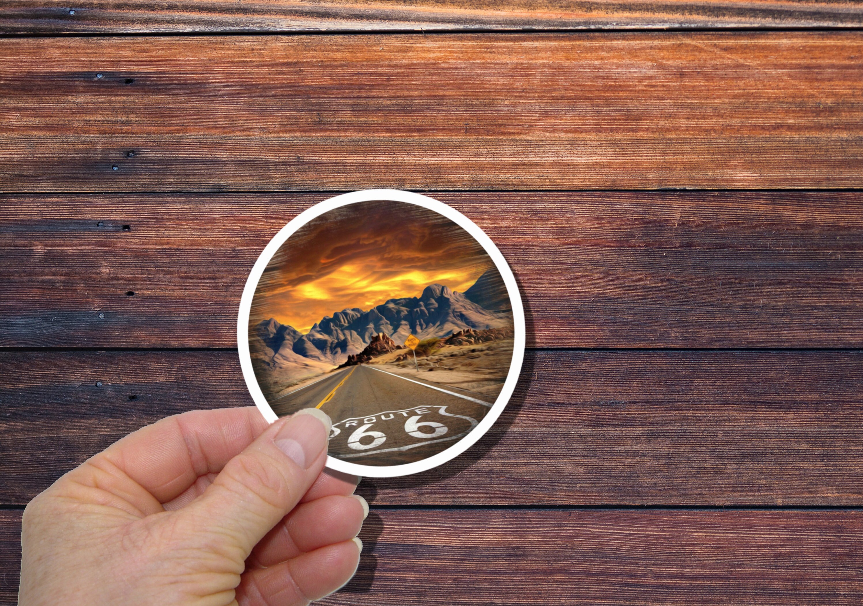 Set of 6 Route 66 Stickers (set 2) Vintage Cars, Retro License Plates ...