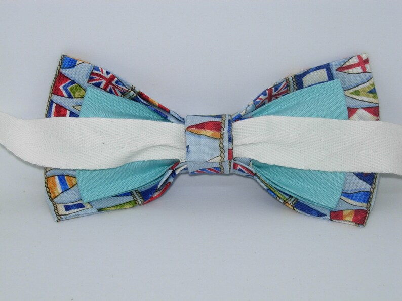 Nautical Flag Bunting Pretied Bow Tie Nautical Bow Ties Etsy