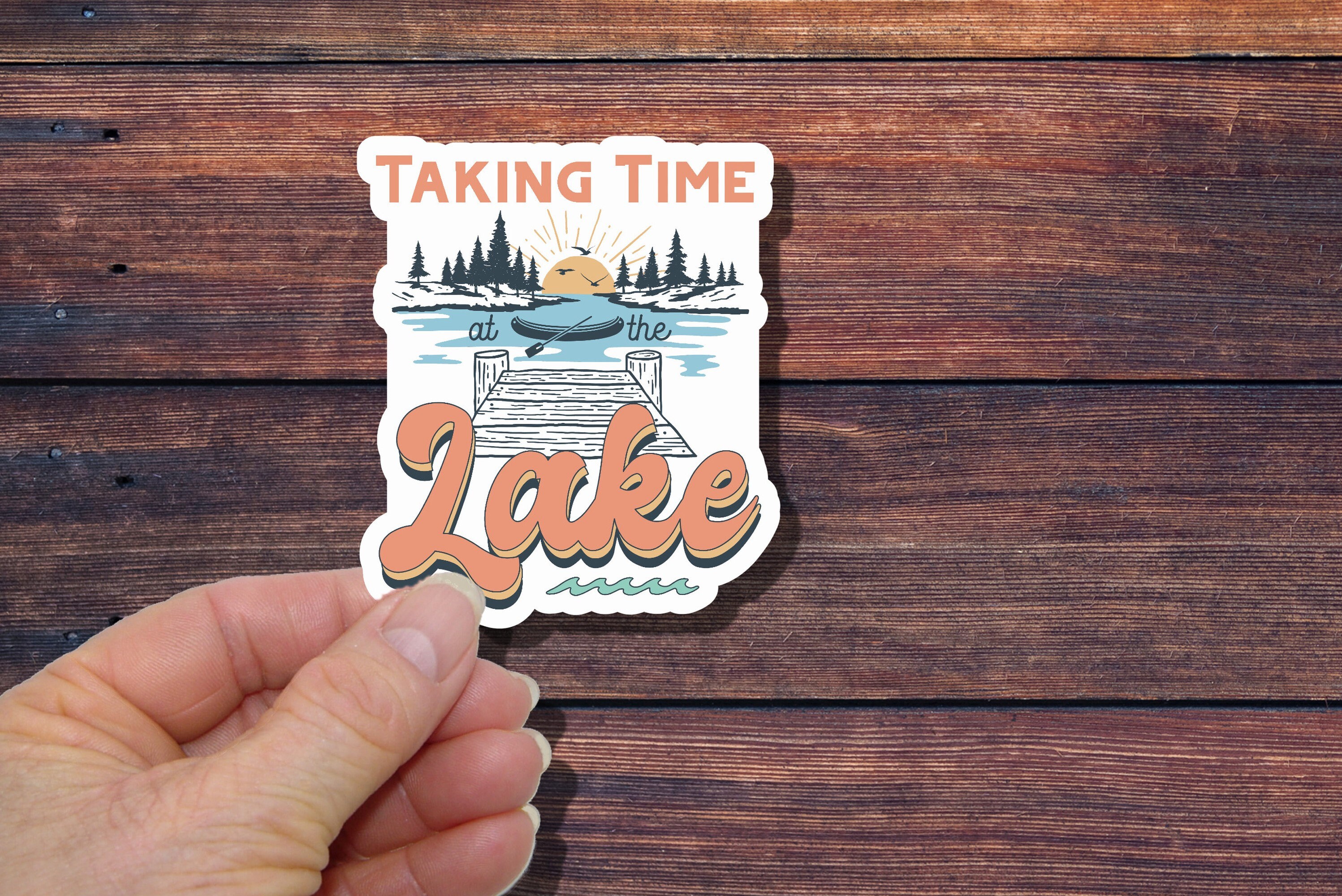 Set of 6 Lake Life Stickers, Happy Place, Relax Lake Time, Pontooning ...