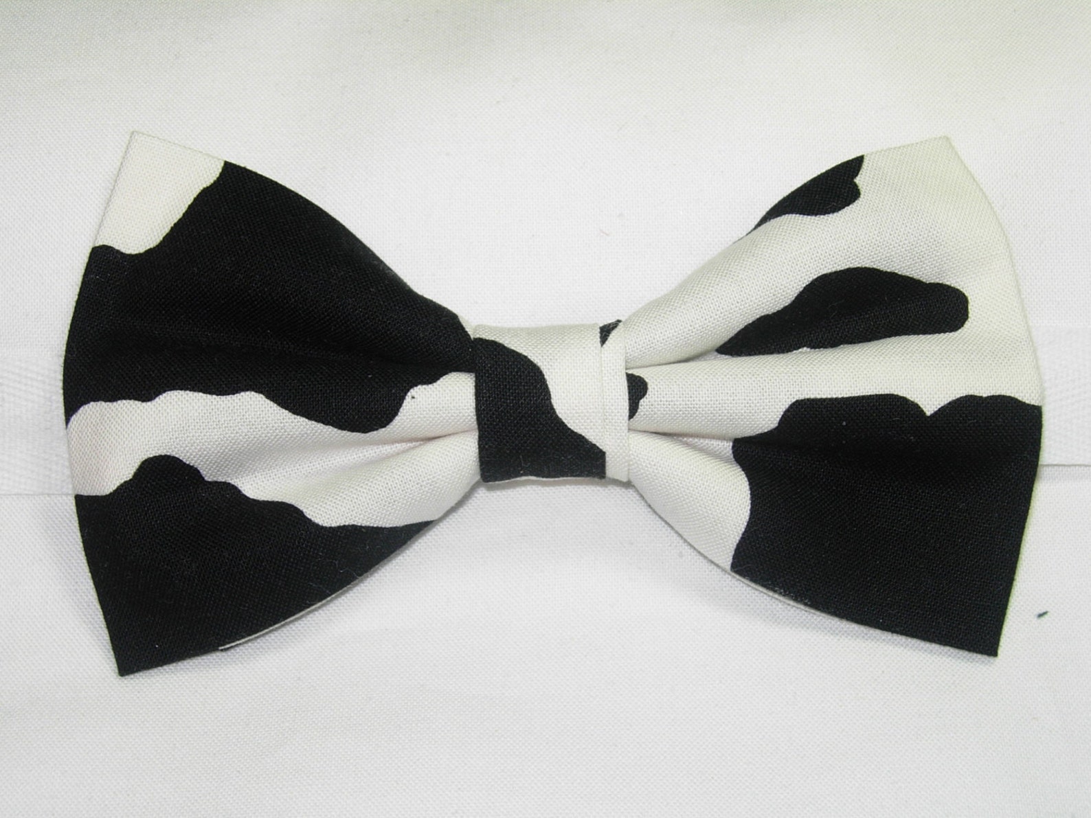 Cow Print Bow Tie Black Cow Spots Pretied Bow Tie Cow Etsy