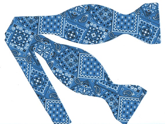blue bandana bow tie