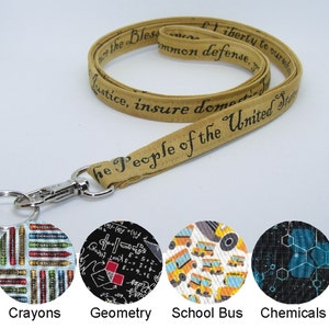 School Lanyard, Teacher Lanyard, Preamble, American History, Alphabet, Class Rules, Science, Cell Phone Wristlet, Key Chain, Cool Lanyard