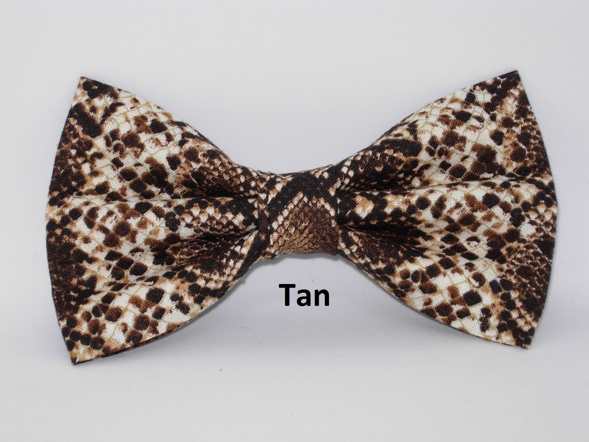 Snake Skin Bow Tie Brown & Tan Snake Skin Pre-tied Bow Tie - Etsy