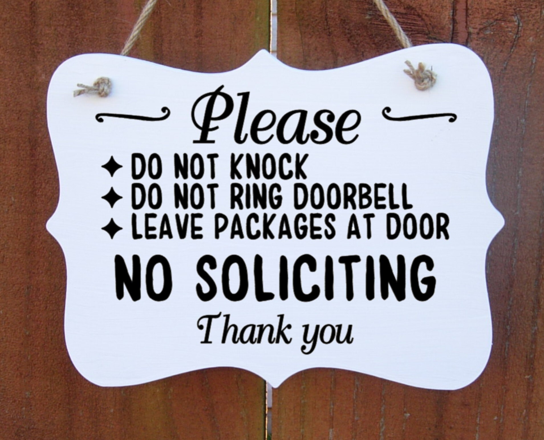 No Soliciting Sign Do Not Knock or Ring Doorbell Do Not - Etsy
