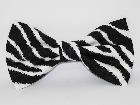 Pre-tied Bow tie Cow Print Bow tie Black Cow Spots on White