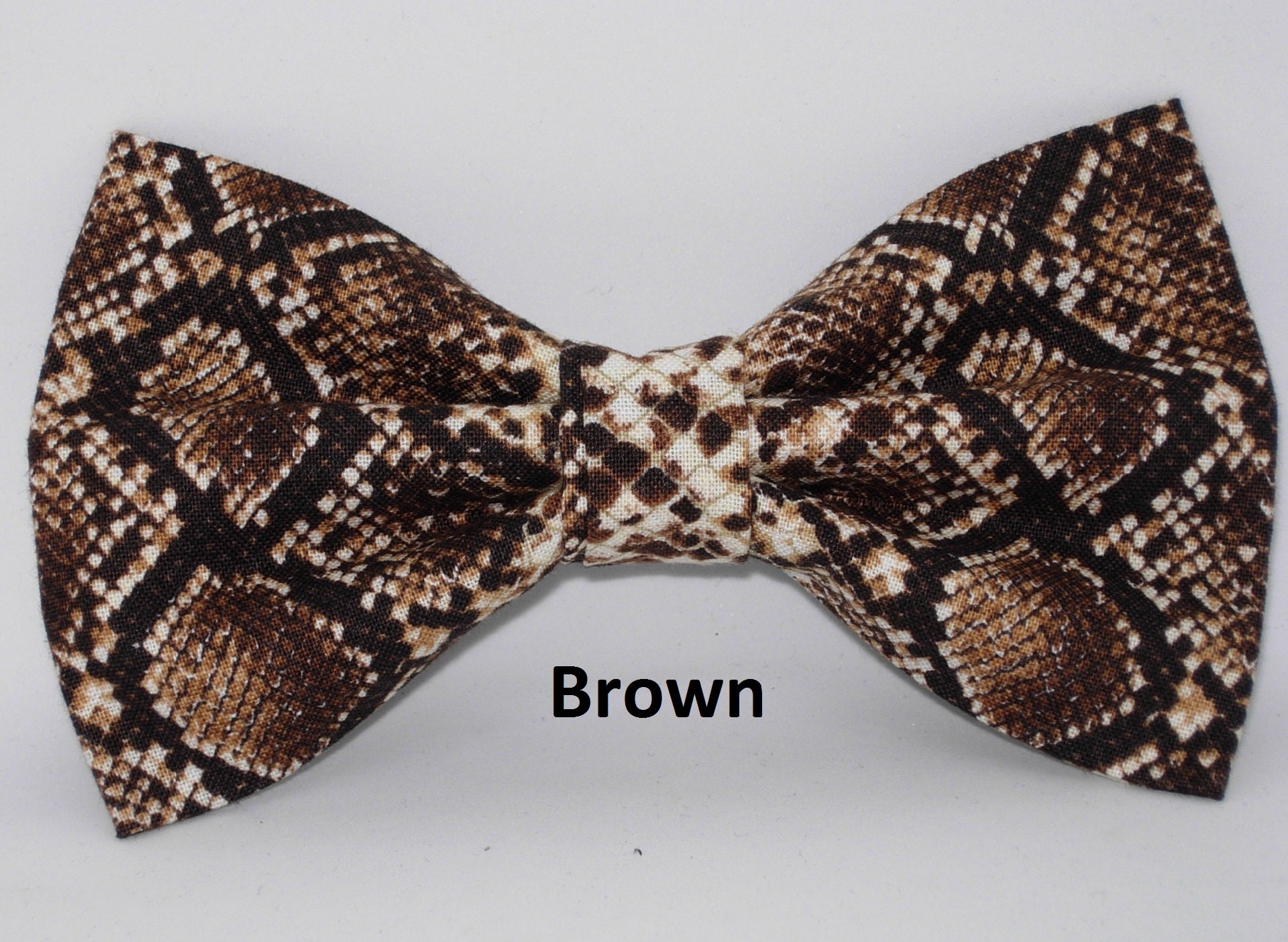 Snake Skin Bow Tie Brown & Tan Snake Skin Pre-tied Bow Tie - Etsy