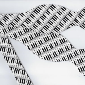 Klavierfliege, schwarz-weiße Klaviertasten, musikalische Fliege, selbst binden oder gebunden, Klavierlehrer, Fliegen für Männer, Jungenfliege, Mädchenhaarschleife