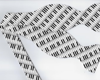 Piano Bow Tie, Black & White Piano Keys, Musical bow tie, Self-tie or Pre-tied, Piano Teacher, Bow ties for men, Boy bow tie, Girls Hair Bow
