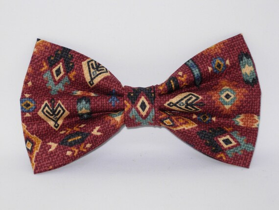 Aztec Bow Tie Native American Tribal Art Designs On Rust Etsy