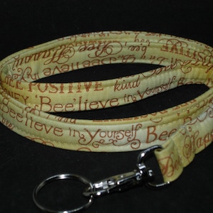 Bee Kind Lanyard, Bee Words on Honey Gold, Bee Positive, Trendy Lanyard, Teacher Lanyard, Cell Phone Wristlet, Happy Key Chain, Cool Lanyard