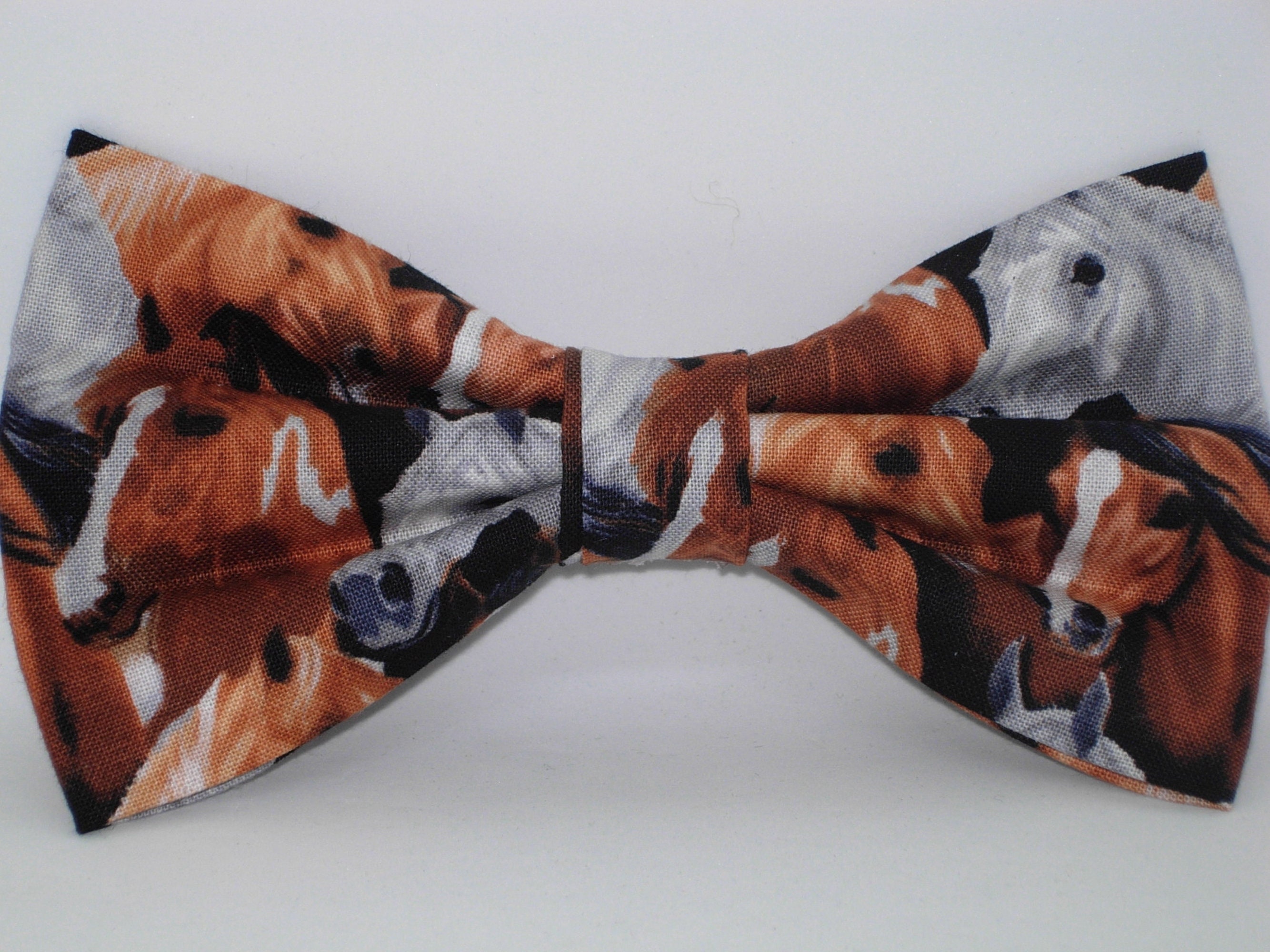 Horse Bow tie Brown & White Horses Self-tie or Pre-tied Bow | Etsy