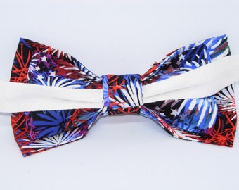 Fireworks Bow tie Self-tie Bow tie White & Blue Fireworks 4th of July Red 