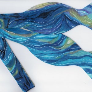 Arctic Sea Blue Bow Tie, Abstract Ocean Currents, Self-tie & Pre-tied, Bow ties for Men, Boys Bow tie, Girls Hair Bow, Blue Nautical Bow tie