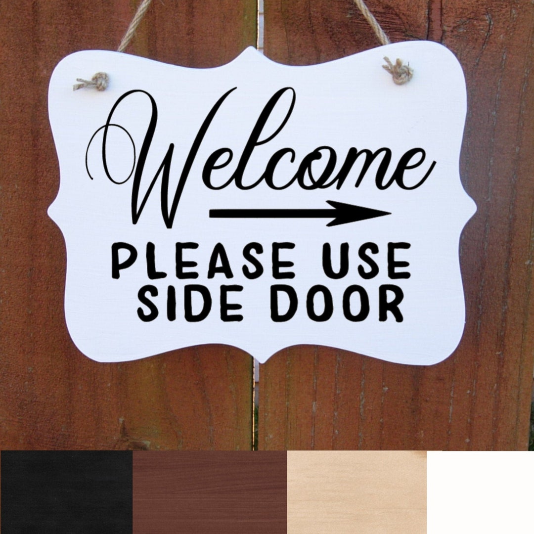 Sign, Use Side Door Sign, Front Door Sign With Arrow, Farmhouse