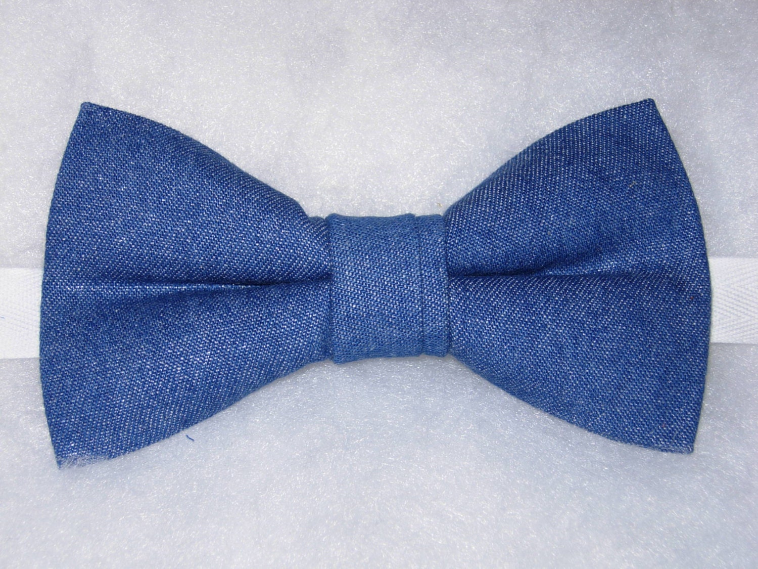 Denim Bow tie Glittering Blue Denim Pre-tied Bow Tie | Etsy