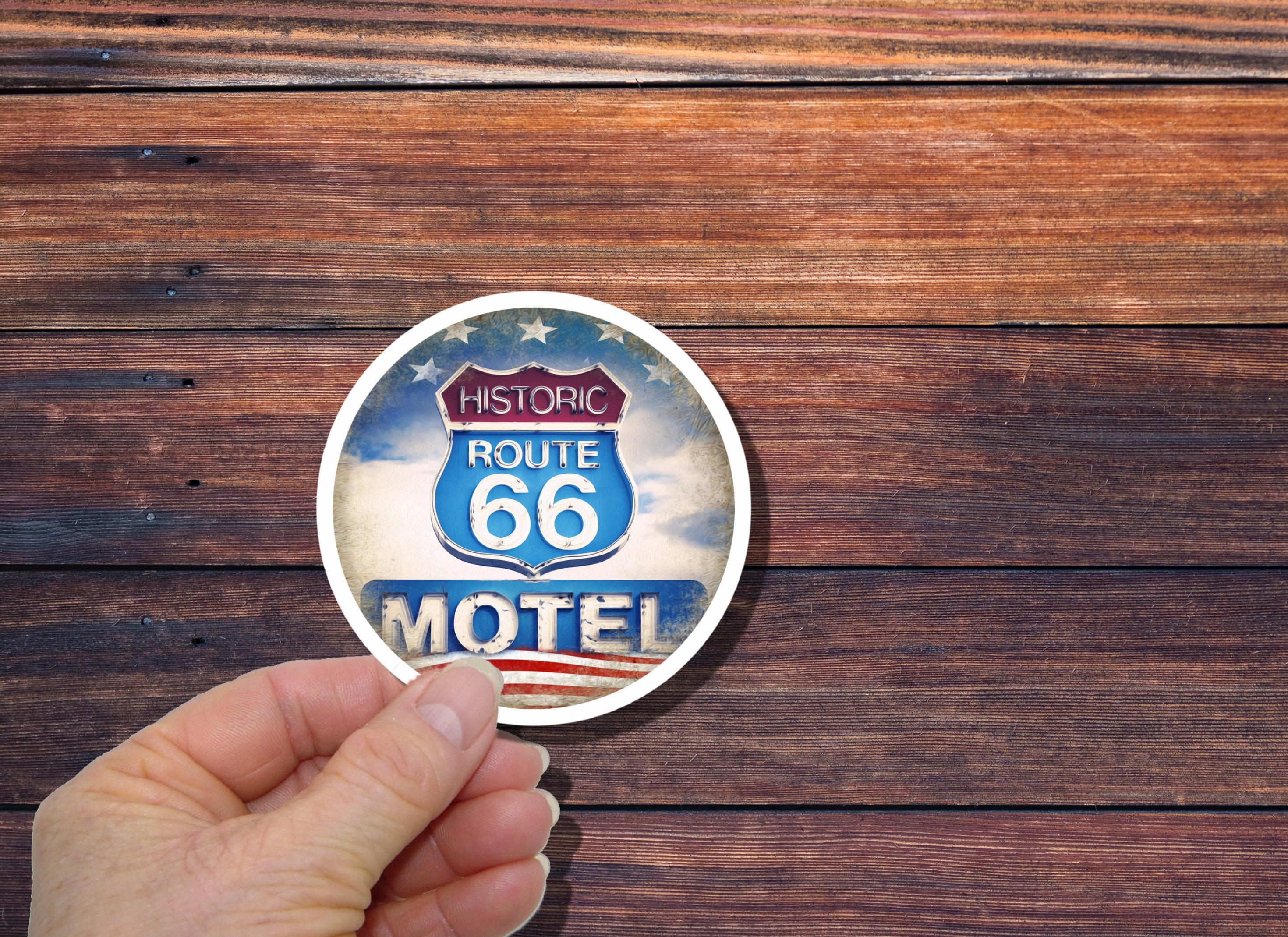 Set of 6 Route 66 Stickers (set 1) Vintage Cars, Retro License Plates ...
