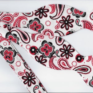 Red & Black Paisley Bow tie, Lady Bug Paisley, Self-tie or Pre-tied, Red Wedding bow ties, Bow ties for Men, Boys Bow tie, Retro Bow tie