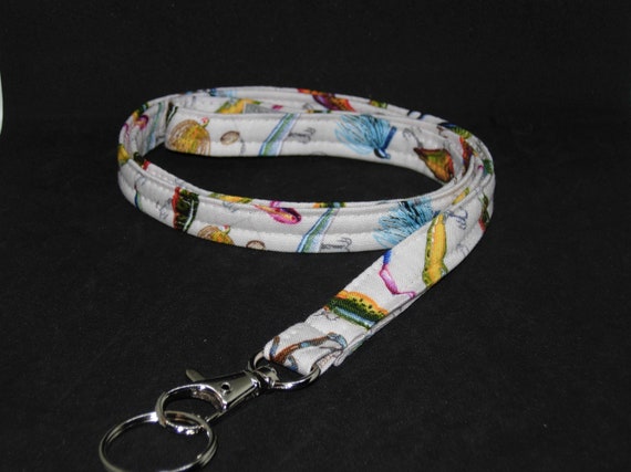 Fishing Lanyard, Fishing Lures on White, Tournament Champion Gift