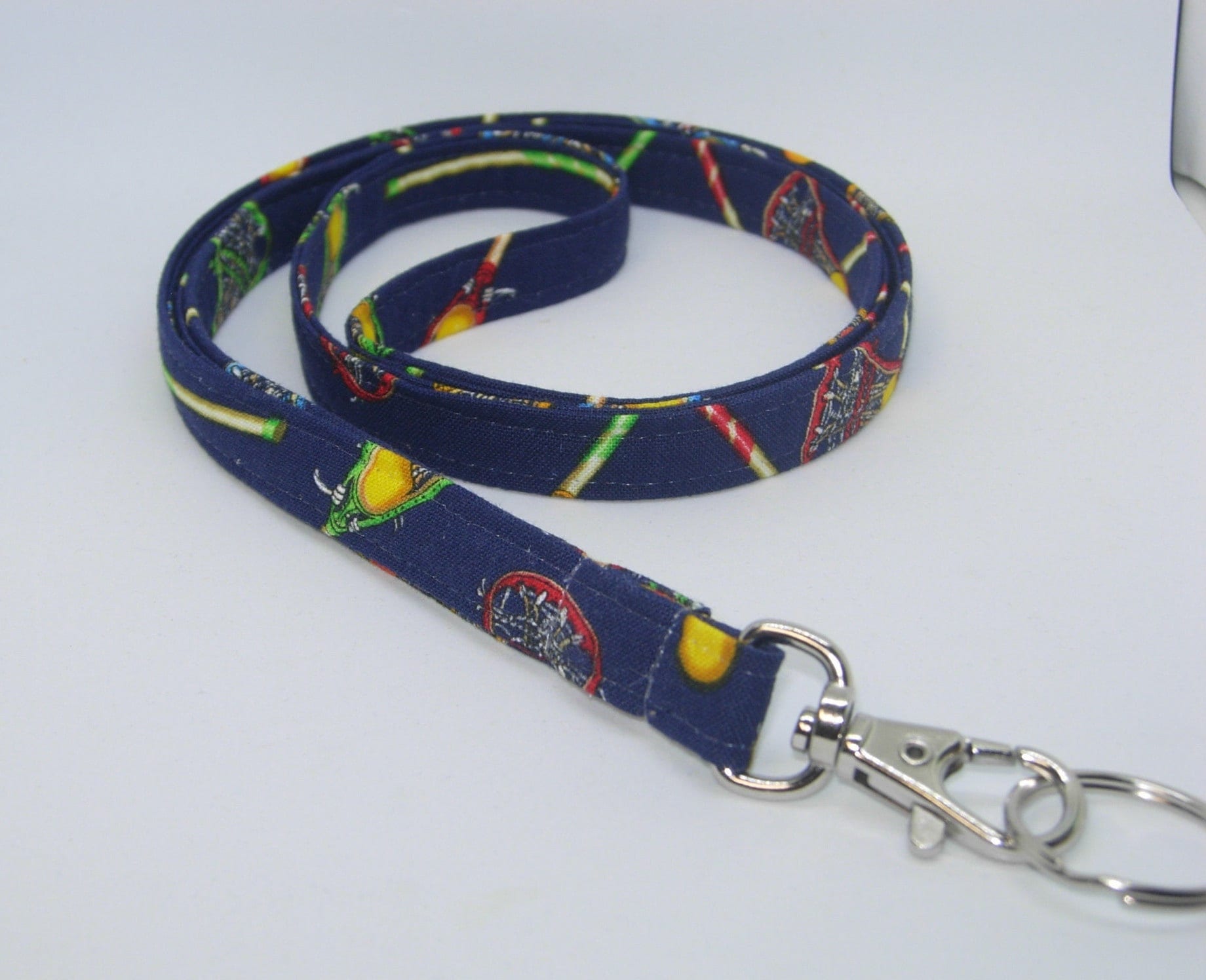 Lacrosse Lanyard Lacrosse Sticks on Navy Blue Coach Gift Key Etsy