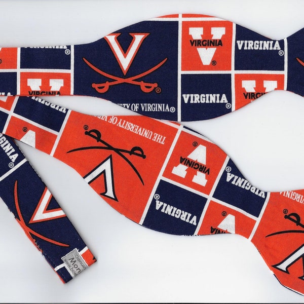 Virginia Cavaliers Bow tie (Blocks ) Self-tie & Pre-tied, College Student Graduation Gift, Bow ties for Men, Boys bow tie, Girls Hair bow