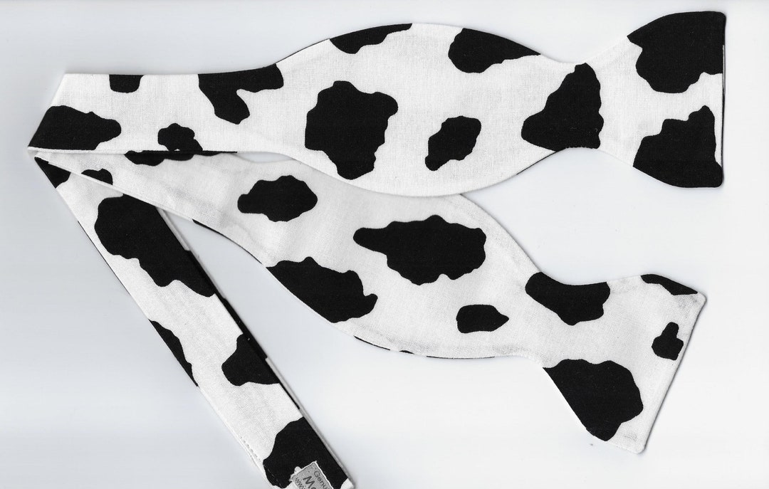 Cow Print Bow Tie Black Cow Spots Self-tie or Pre-tied - Etsy