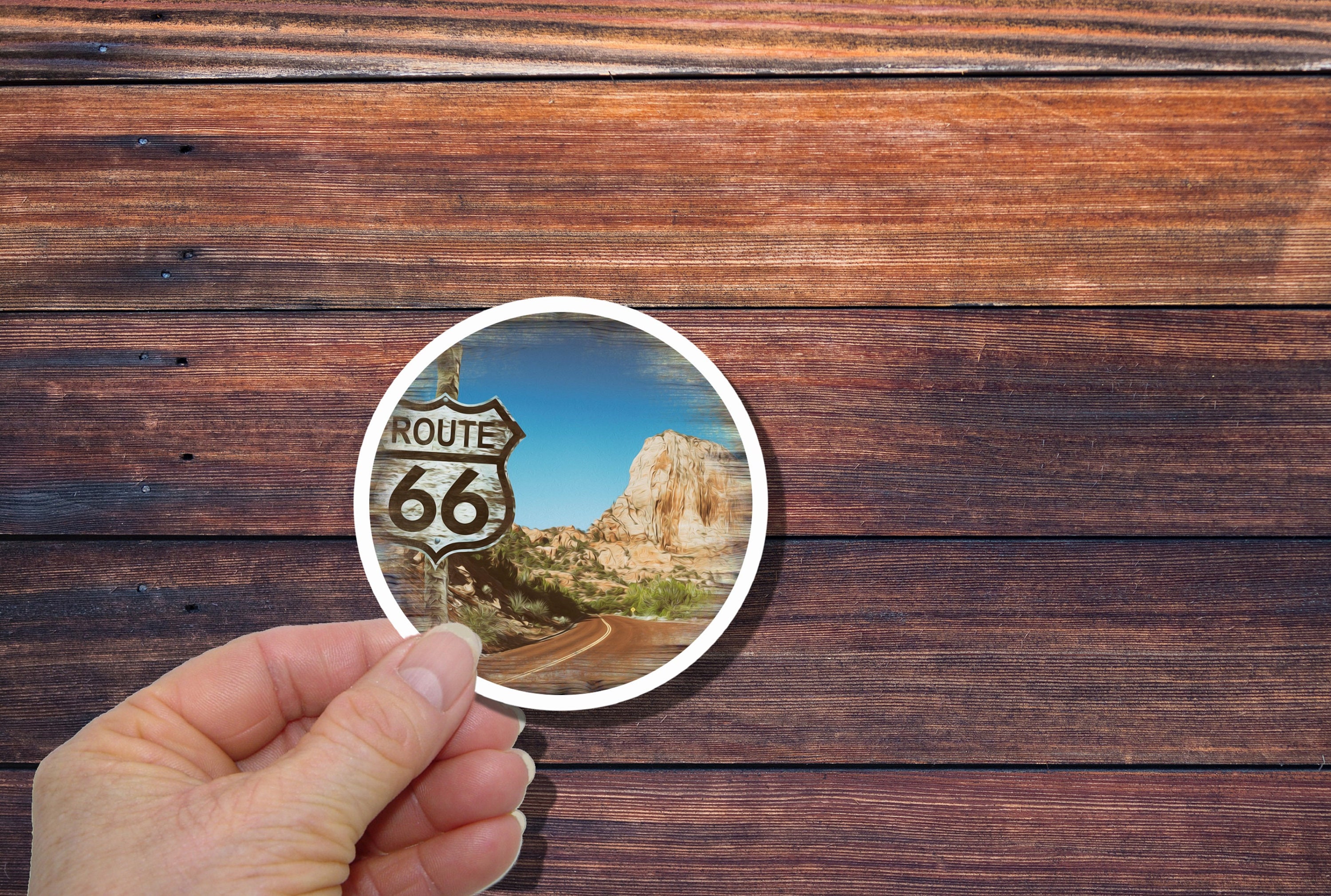 Set of 6 Route 66 Stickers (set 3) Vintage Cars, Retro License Plates ...