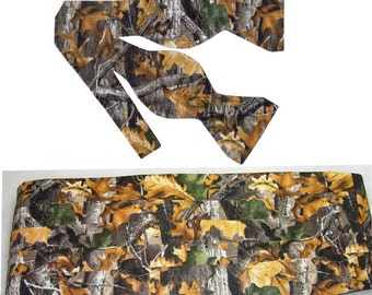 RealTree Camo Bow & Cummerbund Set | Wedding bow ties | Cummerbund sets | Bow ties for men | Camo bow ties | Military bow ties | Brown ties