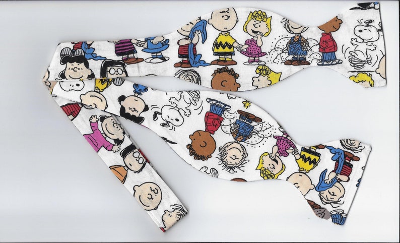 Charlie Brown Bow Tie, Charlie Brown & Peanuts, Self-tie and Pre-tied Bow tie, Snooy, Linus, Bow ties for Men, Boys bow tie, Girls Hair Bow image 1